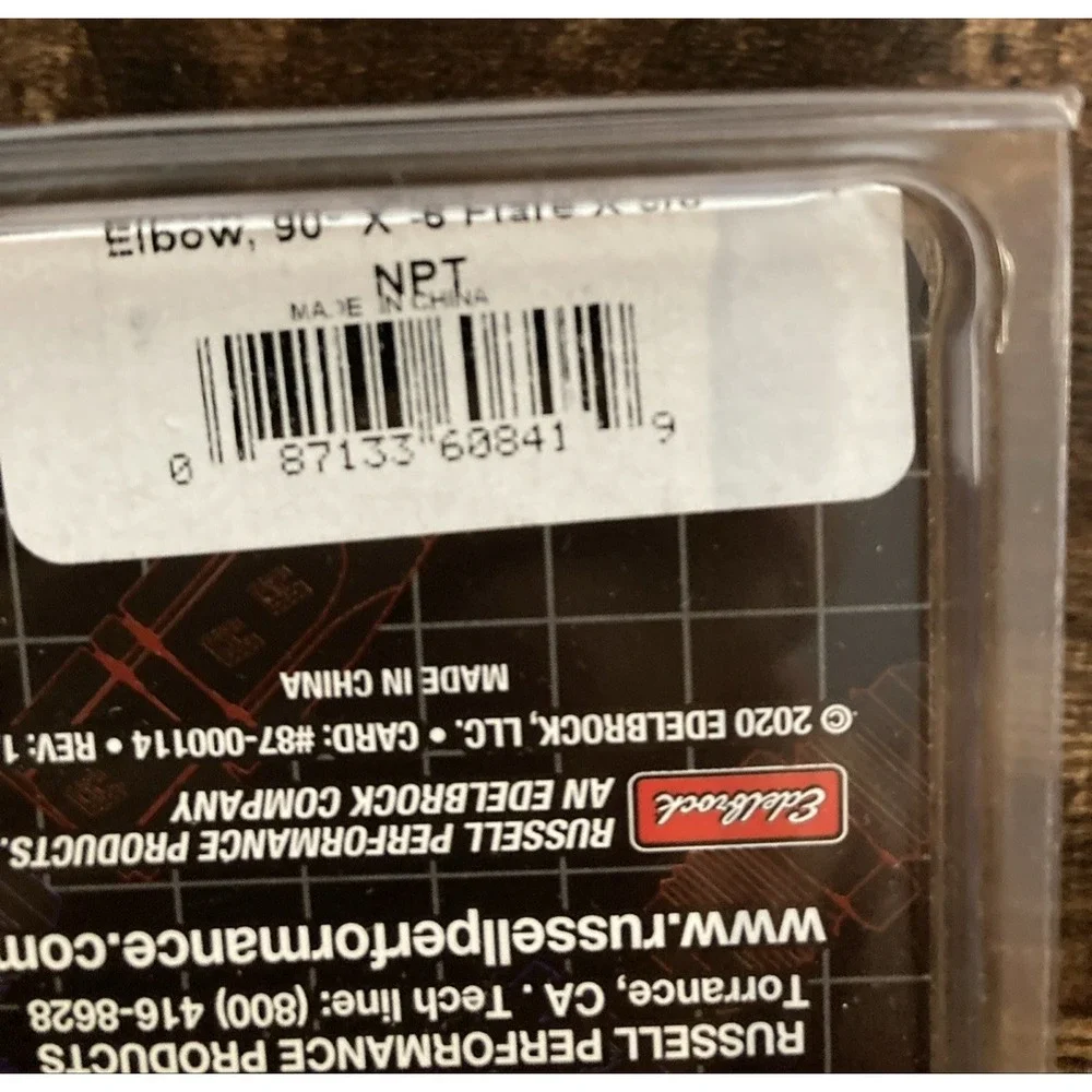 Russell 660840 Blue 90° Male Adapter AN6 6AN Flare to 3/8 NPT